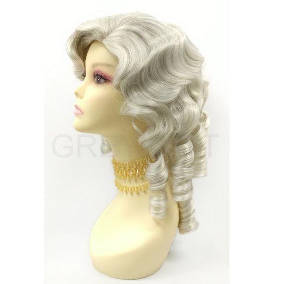 Gray Ringlet Colonial Unisex Wig main image 8